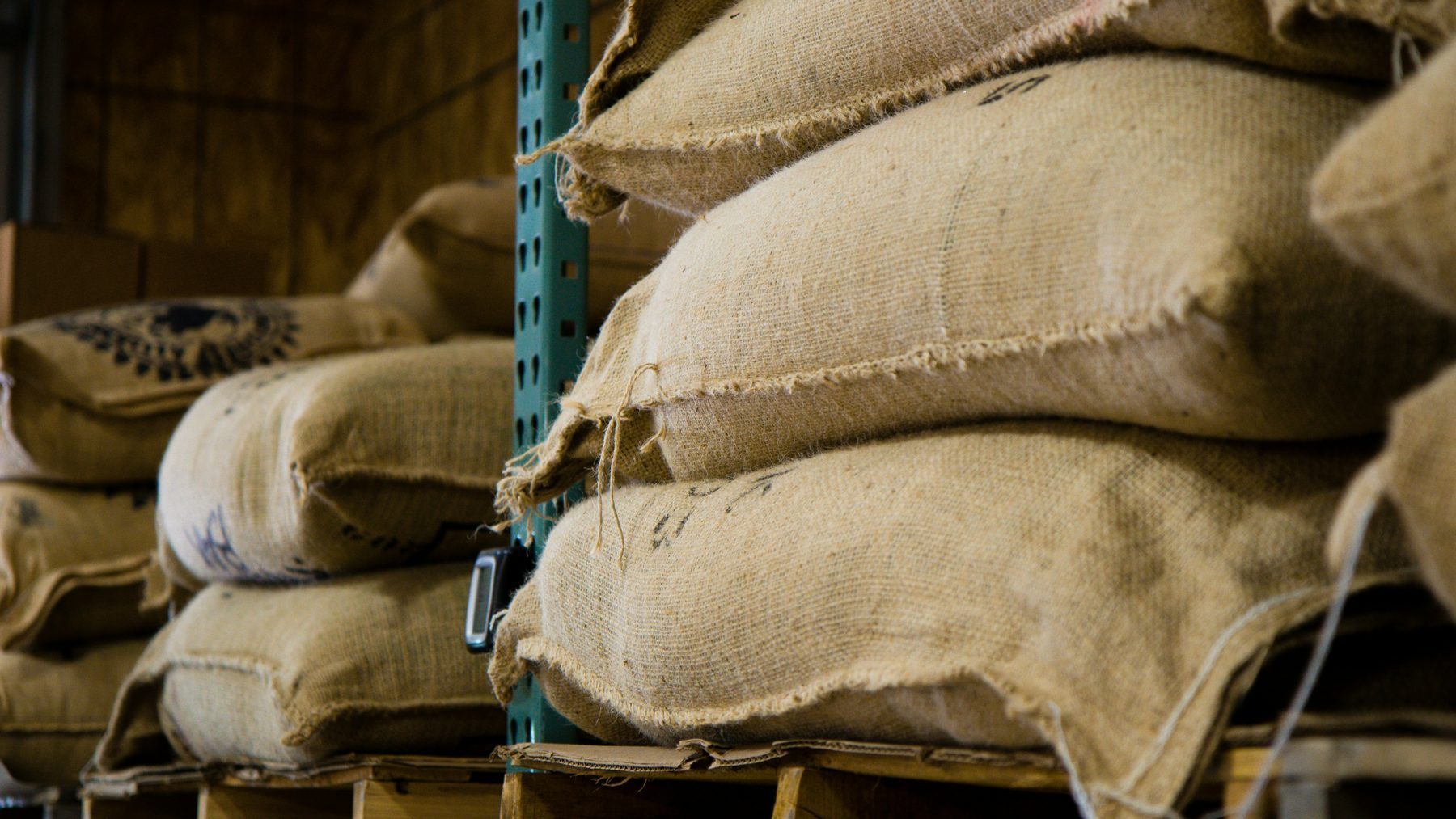 Coffee sacks and supply preparation for Indian coffee export dispatch